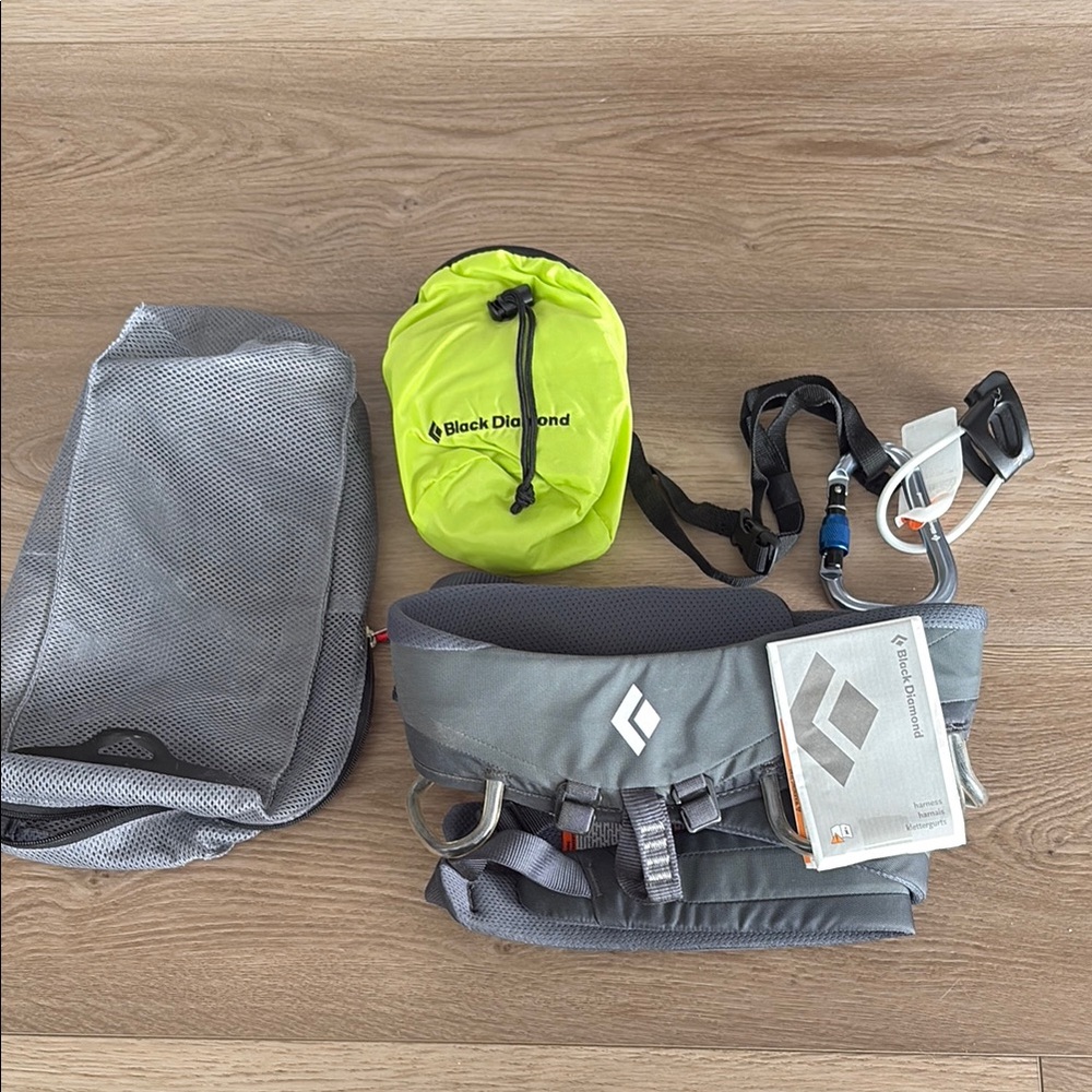 Men’s Black Diamond Climbing Gear Set in Gray and Neon Green